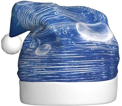 VCzsdff Blauer Musiknoten-Druck, Unisex, Erwachsene, jährliche Zeremonie, 1 Stück, Weihnachts-Stirnbänder, Dekoration, Weihnachtsbaum, Schneemann, Weihnachtsmannmütze