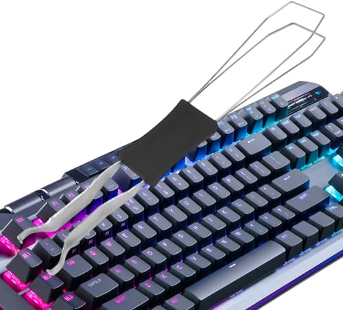 Nevalerra Tastenkappen-Entferner, 14,2 x 2 x 1 cm, elektronischer Fix- , 2-in-1-Tastenkappen-Extraktor, Tastatur-Stabilisator-Werkzeug für Erwachsene, Werkstatt, Reparatur, Wartung und Pflege