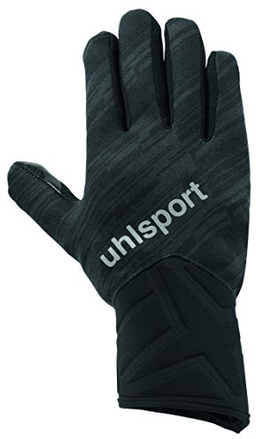 UHLSPORT - NITROTEC Gants joueur de champ - Gants Football - Matière Poly spéciale Hiver - Bandes réfléchissantes - noir/anthracite - Taille 9