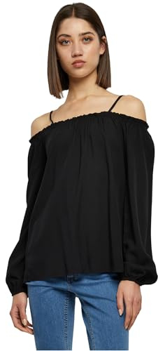 Urban Classics Ladies Cold Shoulder Longsleeve Donna Maglia Maniche Lunghe Nero L 100% Viscosa Largo