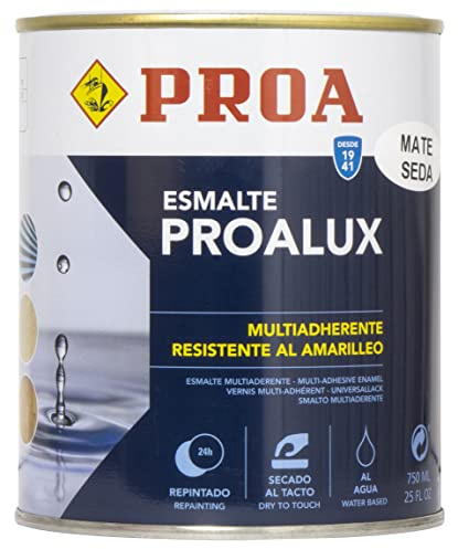 Proa. PROALUX Esmalte al agua PROA Mate, Blanco. 750 ML