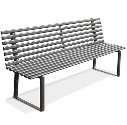 ANDRYS Panchina da Esterno e Giardino con Schienale (Antracite 150cm)