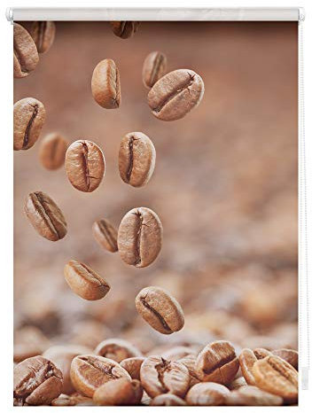 Lichtblick Klemmfix Tageslicht-Rollo mit Motiv, ohne Bohren, Blickdicht, Seitenzugrollo, Made in Germany, Kaffee - Braun 80 cm x 150 cm (B x L)