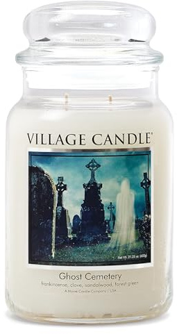 Village Candle Ghost Cemetery Duftkerze im Glas, groß, 680 ml, Weiß