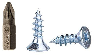 Confezione da 200 viti per legno in acciaio zincato, 5,0 x 16 mm, viti Pozi-Drive, viti di fissaggio, a testa svasata, truciolare (200)