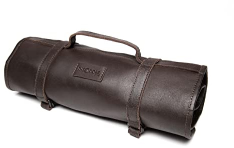THEODORE Leder-Werkzeugtasche - Großer Werkzeugorganizer - 18 Taschen für Holzbearbeitungswerkzeuge, Schlüssel und Schraubendreher. Aufrollbare Vintage-Werkzeugtasche mit Tragegriff