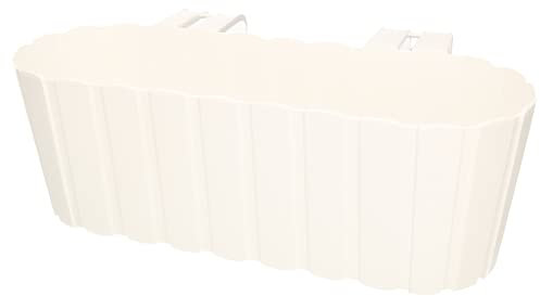 KOTARBAU® Fioriera da balcone 40x15x15cm Bianco PVC Ringhiera da balcone con supporto da esterno