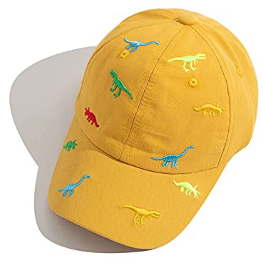 iNszkoos 2-6 Jahre Kinder Dinosaurier Baseball Cap Baseballkappe Junge Mädchen Sommer Baseballmütze Sonnenhut Unisex Kinder Baumwolle Bestickt UV Schutz Hut Golf Sport Schirmmütze
