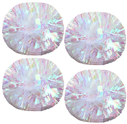 Hlonon 4 Pack Cheerleader Pom Poms Sports Dance Cheer Plastic Pom Poms Cheerleading for Sports Team Spirit Cheering