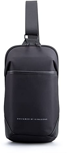 Sling Bag für Herren Damen, Sling Rucksack Laptop Crossbody Bag 7 Zoll mit verstellbarem Stap, Wasserdicht Anti-Diebstahl Sling Rucksack für Reisen, Wandern, Pendeln, Business, Schwarz