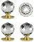 CcHhyyt Selbstklebende Kristallknöpfe, Schrankknöpfe, 40 mm Durchmesser, Ersatzknopf mit Kleber für Schrank, Spiegel, Schrank, Fenster, Glas, Schiebetür, Schublade (4 Stück, Sunshine Gold)…