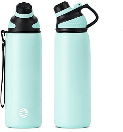 Fjbottle 600ml/800ml/1L Edelstahl Wasserflasche mit Magnetdeckel, BPA-frei, Metall Isolierflasche für heiße und kalte Getränke, auslaufsichere Vakuumflasche