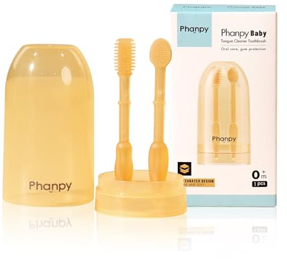 Phanpy Silicone Baby Tongue Cleaner and Toothbrush - Newborn to 12 Months, Oral & Mouth Cleaner