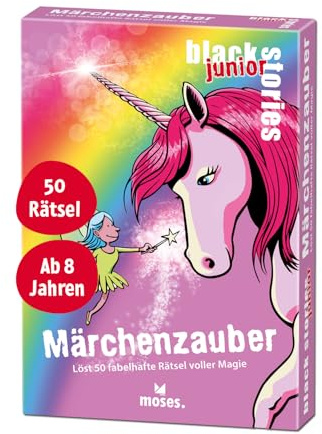 moses. Black Stories junior Märchenzauber - 50 fabelhafte Rätsel voller Magie, Rätsel Kartenspiel mit Spielvariante und Punktechips, Rätselspiel für Kinder ab 8 Jahren
