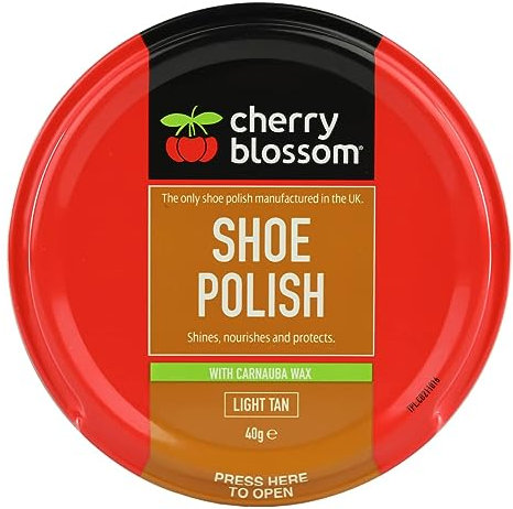 Cherry Blossom Shoe Polish Shines, Nourishes & Protects With Carnauba Wax Available In All Styles Preventing Footwear From Cracking Available In All Traditional Colours (LIGHT TAN)