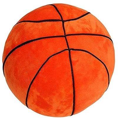 XZJMY Basketball-Plüschkissen, gefülltes Sport-Wurf-Plüschtier, dekoratives rundes großes Basketballkissen, 3D-Ballförmiges Wurfkissen, Geschenk für Mädchen oder Jungen (27,9 cm, Orange)