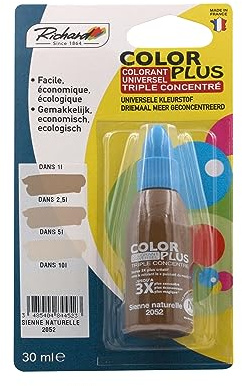 Générique Colorant Universel TRIPLE CONCENTRE Pour peinture jusqu'a 10 Litres - 30ml – Made in France - SIENNE NATURELLE - 2052