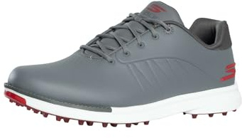 Skechers Herren Tempo Waterproof Golf Shoes Sneaker, Grau/Rot, 45 EU Weit