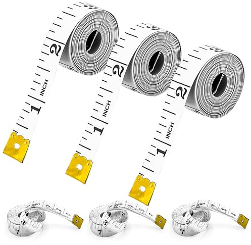 SialPro Double Sided Measuring Tape for Body Height Waist Measurements Dual Scale Clothing Fiberglass Tape Measure White Craft Tailors Clothes Sewing 60 Inch/150cm (White-6Pcs)