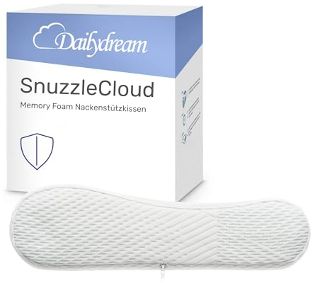 Dailydream SnuzzleCloud Memory Foam Kissen, ergonomisches Nackenstützkissen, 60x40x9/11 cm, Weiß