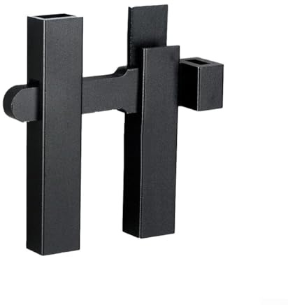 Chiavistello a 3 strati in lega di alluminio nero opaco con viti 82 x 82 mm (nero) senza punzonatura