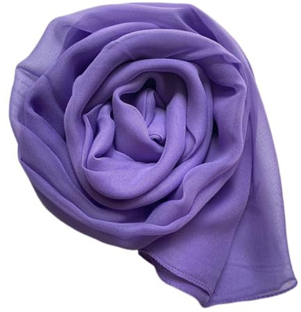 Kabelife Damen Schal Einfarbig Seidentuch Langer Schal Stola 160 cm x 50 cm (Lila)