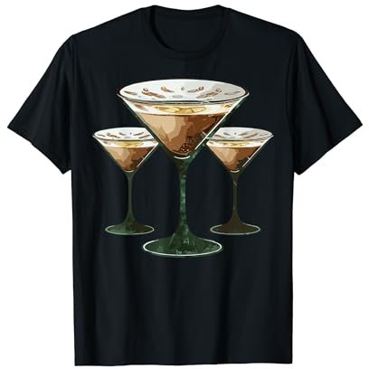 Espresso Martini Trifecta Glasses Trendy Graphic Cocktail T-Shirt