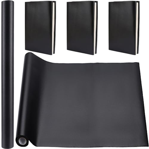 craspire 31.5 x 16.5 Buchtuch Aus Kunstleder, Schwarz, Für A3-A8-Bücher, Bindung, Glatte PU-Oberfläche, Polyurethan-Beschichtete Vlies-Basis, Schutzfolie, Buchumschlag, Album, Scrapbooking, DIY