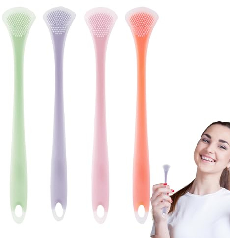 Spazzola per lingua in silicone – Spazzola per lingua e lingua raschietto per denti | Detergente per la pulizia orale della lingua su entrambi i lati, strumento di pulizia orale in morbido silicone