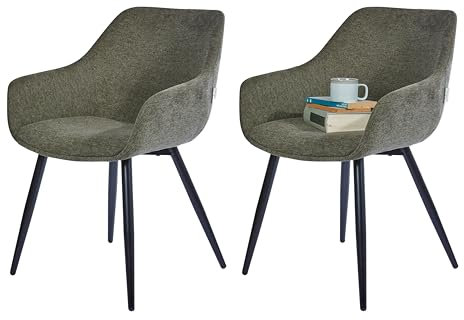 TOM TAILOR HOME Dining Room Chair Retro Armchair 81 x 58 x 60 cm Eucalyptus Green