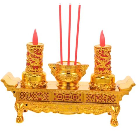 HOLIDYOYO Lampada Candela Led Retrò Stile Cinese Con Luce Buddha Elettrica Portacandele Per Altare Decorazione Sacra Per Meditazione e Cerimonie Buddhiste