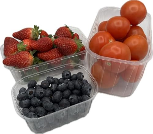 Générique - Barquettes en polyéthylène recyclé transparente servant à conditionner fraise, framboise, myrtille, tomate cerise, cerise, raisin sans couvercle et d'une contenance de 250g (250g)
