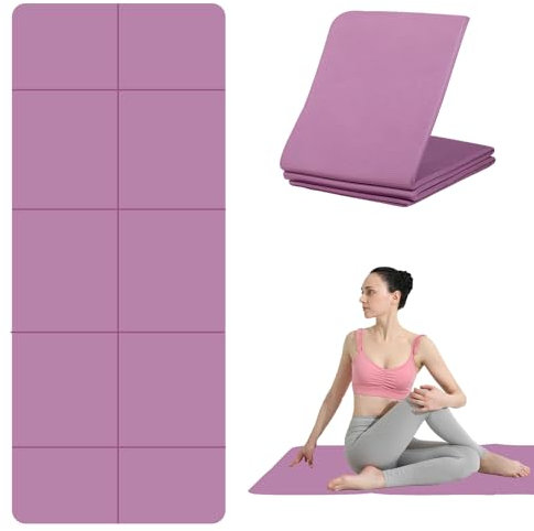 Foldable Yoga Mat - TPE Exercise Pilates Mat - Yoga Matte - Fitnessmatte - 183 x 61 cm, 5 mm Dick, Sport Matte für Pilates, Gymnastik, Reise und Sport