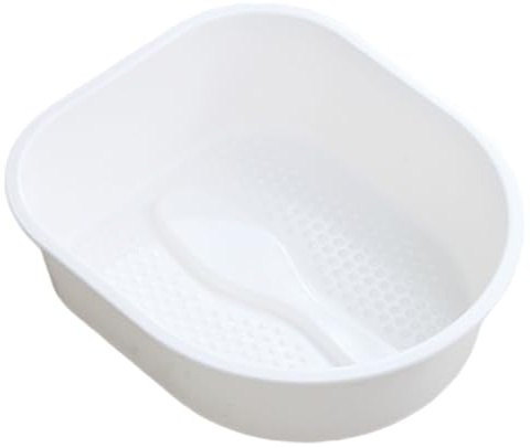 Fußbadewanne Fußbadewanne 15x13x4, 5 Zoll tragbares leichtes Fußbad mit Massagenoppen Haushaltswascheimer für Erwachsene weiß