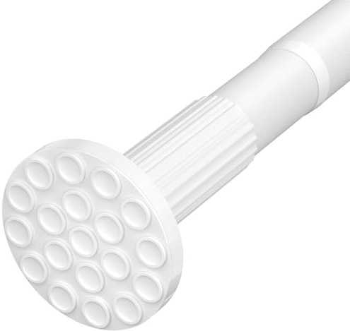 AIZESI Gardinenstange ohne Bohren 128-327cm Ø32mm Duschstange (Weiß) | Teleskop-Klemmstange, verstellbar & rutschfest – für Fenster, Schlafzimmer, Badezimmer. Ohne Bohren.