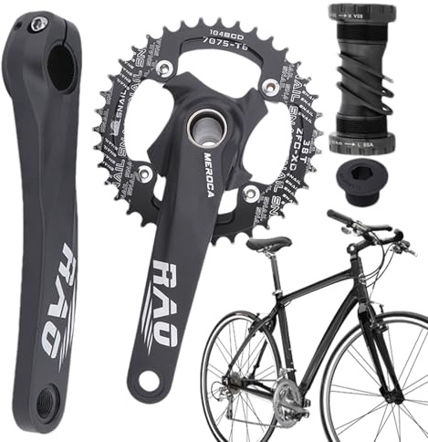 Cykelvev, 170 mm ihåligt integrerat kedjeblad | Lättviktskedja i aluminiumlegering, bred design för pendling, vägcykling, bergscyklar