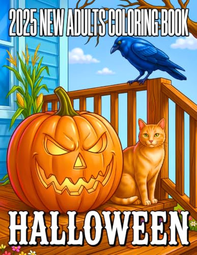 2025 New Halloween Coloring Book for Adults: 60+ Spooky Designs of Large Print Halloween Coloring Book For Adults With Creepy Skulls, Witches, Pumpkins, and Spooky Scenes, Haunted House, And More.