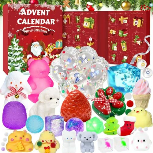 Fidget Adventskalender 2025-24 Tage Countdown Adventskalender Fidget Mini Set, Relief Stress Christmas Geschenk für Mädchen, Jungen & Party Geschenk
