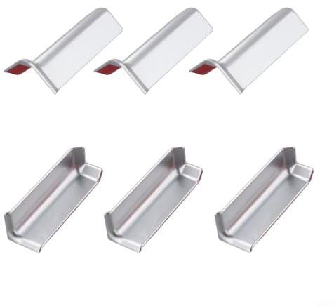 Baseboard Corner Block Set for Wall Trim For 10cm Height Includes 3 Inside and 3 Outside Corners for Secure and Neat Connection Made from ABS Material (L Silver)