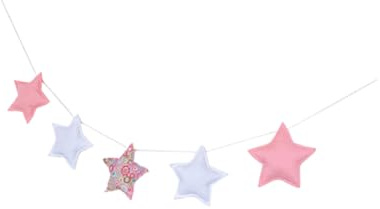 Toyvian Guirnalda de Estrellas Decorativas para Habitación Infantil Estrellas Rosa y Decoración para Bebés y Fiestas para Colgar Paredes y Cunas