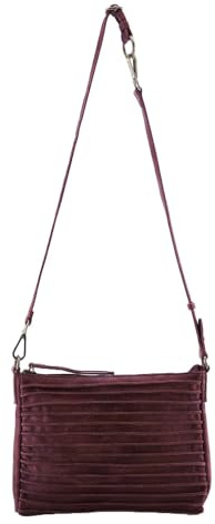 FREDsBRUDER Leder Umhängetasche Riffel Crossbag Dark Red dunkelrot