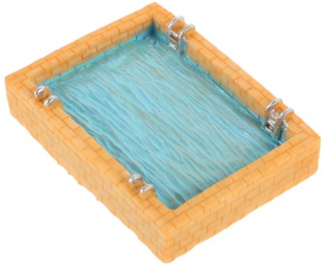 WEKAMOS Miniature Swimming Pool Model for Dollhouse Realistic Mini Beach Furniture Ornament Versatile Poolside Decor for DIY Mini House Scenes and Doll Furnishings