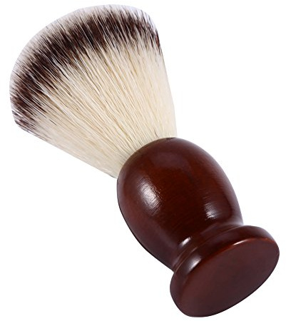 Naroote Herren-Rasierpinsel mit Holzgriff, Nylonhaar, Bart, Zur Gesichtsreinigung, Friseurwerkzeug für den Professionellen Salongebrauch