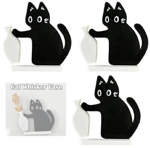 Katzen Schnurrhaare Aufbewahrung Magnet – 3 Stück Acryl Katzenschnurrbart Vase & Behälter Vielseitige Desktop-Deko Oder Kühlschrank-Ornament. Perfekt Für Küche, Wohnzimmer, Eingangsbereich 7 cm