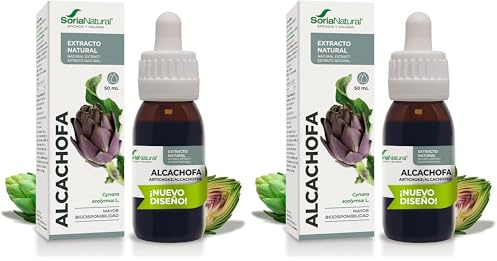 Soria Natural Extracto de Alcachofa - Alivia la Pesadez, Favorece la Digestión, Apoya la Salud Hepática y Cardiovascular - 100% Puro - Complemento Alimenticio Natural - Botella con 50ml (Paquete de 2)