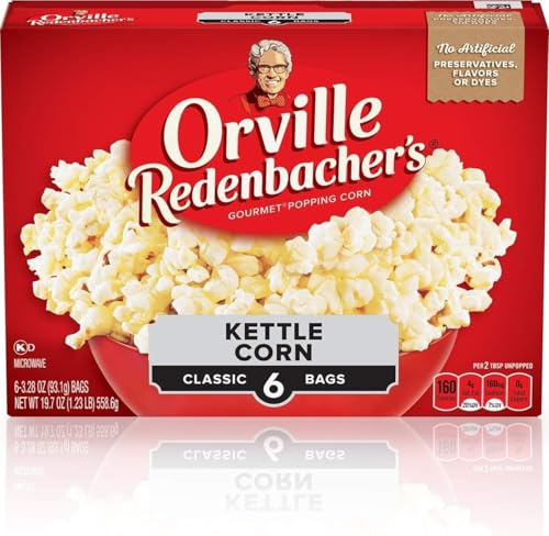 Orville Redenbacher's Kettle Corn Microwave Popcorn| 3.28 Ounce Classic Bag| 6-Count