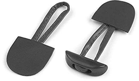 5 x Keilknopf Knebelknopf Knopf Rohling mit Verschluss (klein) anthrazit *NEU