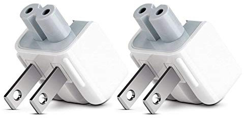 BEYEE Reiseladegerät Konverter US Duck Head Stecker, Ersatzstecker für iPod, iPhone, iPad Tablets, MacBook Netzteil (2xUS Stecker) Weiß