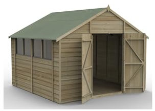 Forest Garden 4LIFE Apex Shed 10x10 | Double Door | 4 Windows|25 Year Anti-Rot Guarantee