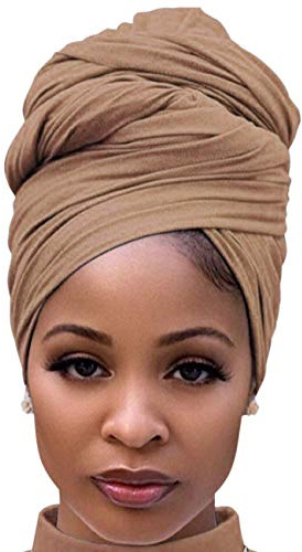 DRESHOW Haarwickel für Schwarze Damen Schal Turban Langes Haar Kopfwickel Schal Kopftuch Weiche Stirnband Schals Gap